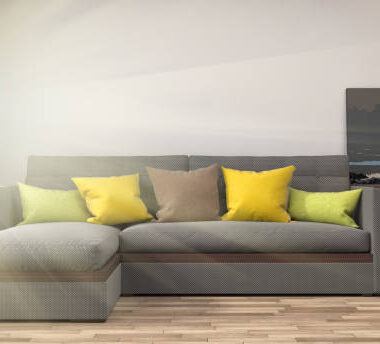 Interior with sofa. 3d illustration
